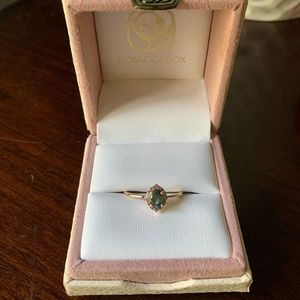 Rosado’s Box Green Sapphire and Diamond Rose Gold Ring